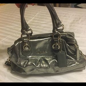 Silver coach purse